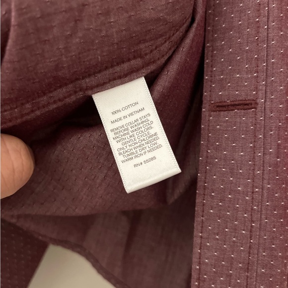 Express Men's Extra Slim Fit Burgundy Dress Shirt - Picture 11 of 13